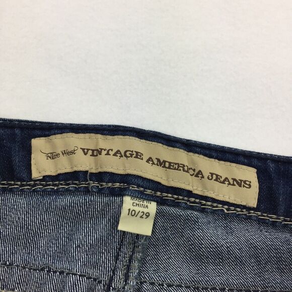 Nine West Vintage America Classic Rise Cropped Jean Pants Size 10 Womens Denim L - Picture 3 of 9